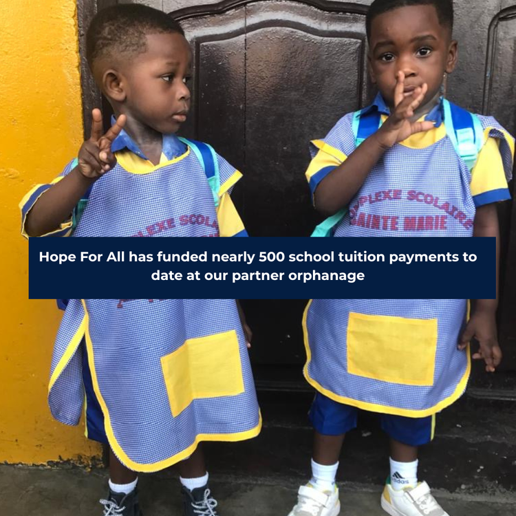 Nearly 500 school tuition payments supported at our partner orphanage.